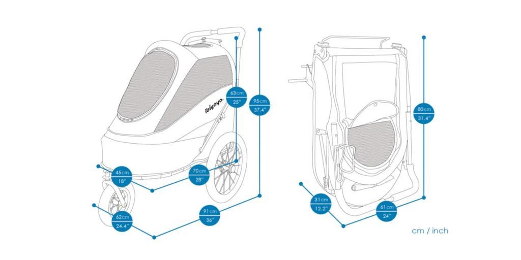 Innopet® Sporty Deluxe Dog Pram & Bike Trailer with Free Rain Cover