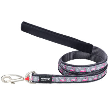Red Dingo Flamingo dog leash grey