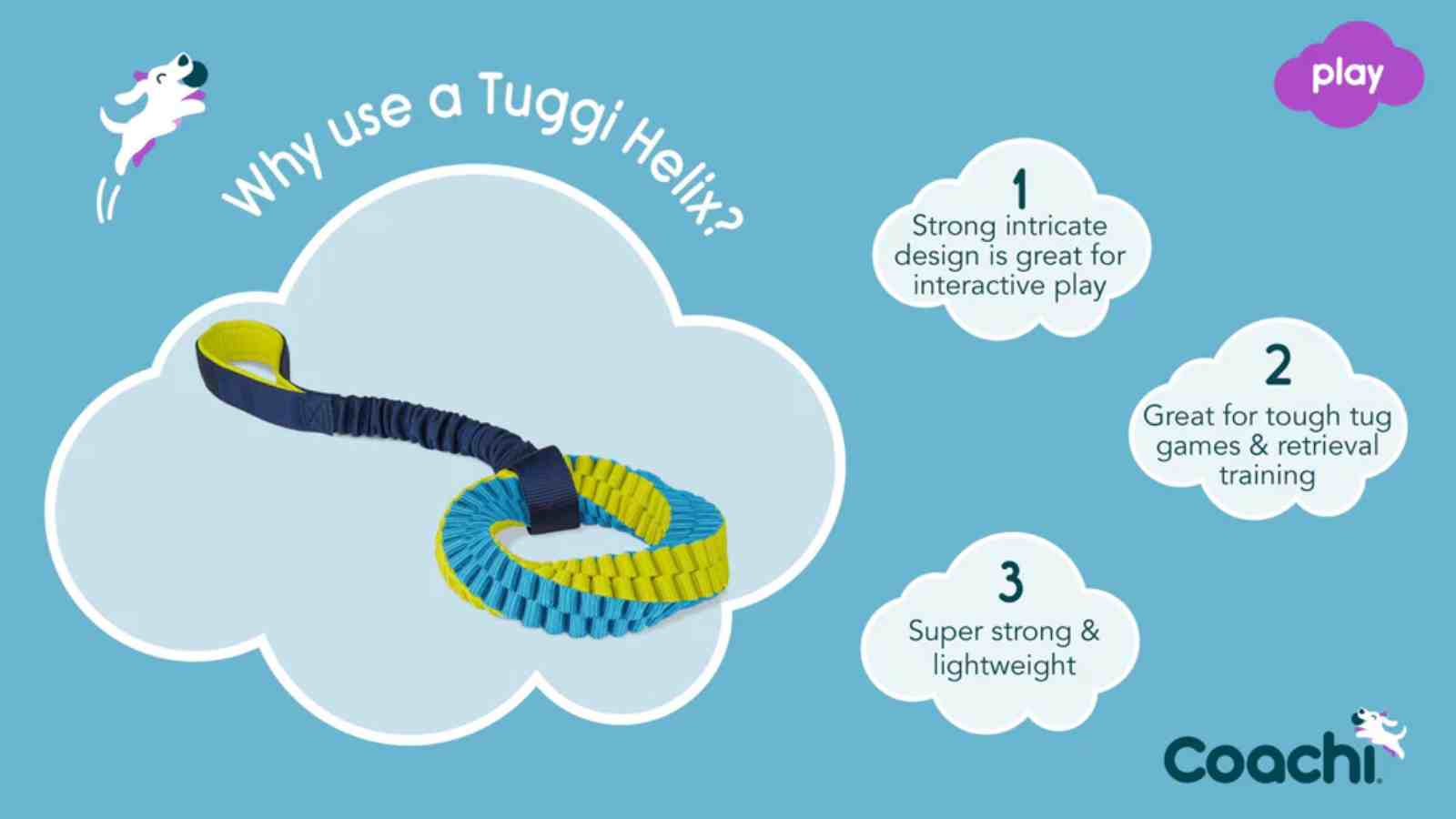 COACHI Tuggi Helix | Interactive Dog Toy - Podgy Paws