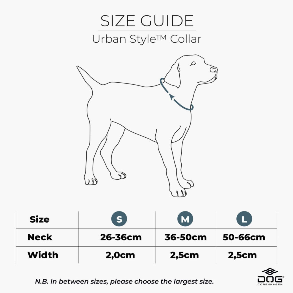 dog copenhagen urban style collar size guide