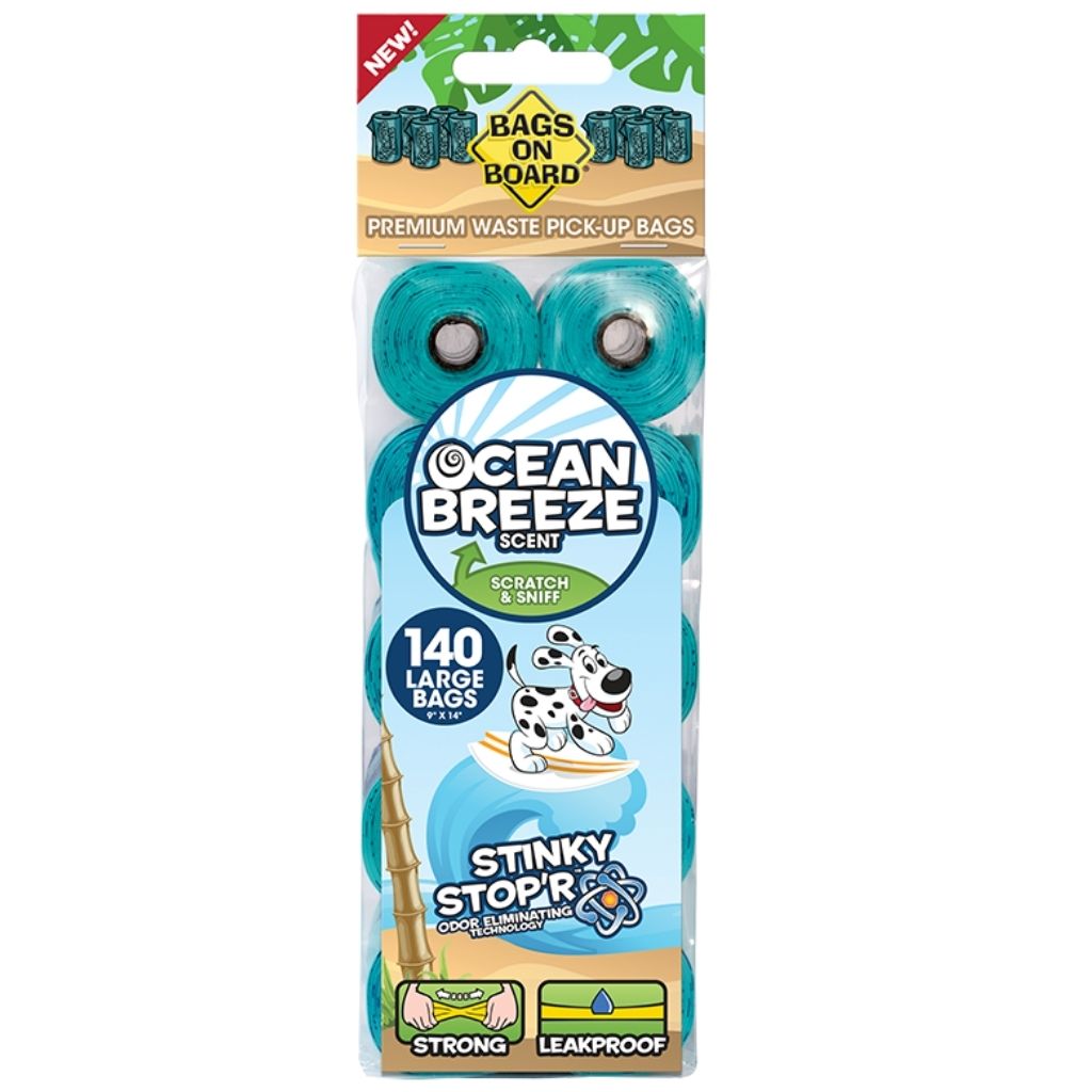 dog poop pick up bags scented ocean breeze