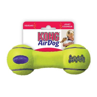 kong airdog squeaker dumbbell dog tennis toy